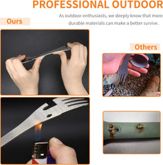 5-in-1 Tactical Spork – Stainless Steel Multi-Tool Camping Utensil