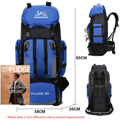 90L Waterproof Hiking Backpack – Large Capacity Camping & Trekking Rucksack for Men