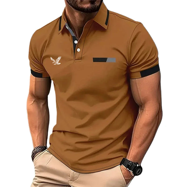 Men’s Golf Polo – Casual Color Block Short Sleeve