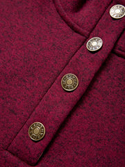 Men’s Henley Stand-Collar Pullover – Casual Long-Sleeve Sweatshirt