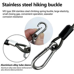 Elastic Coil Fishing Safety Lanyard – Lockable Heavy-Duty Stretch Rope