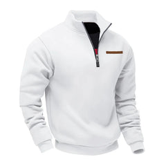Men’s Heavy Fleece Half-Zip Stand Collar Sweater