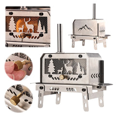 Portable Mini Folding Charcoal Stove – Stainless Steel Outdoor Fire Pit & Wood Burner for Camping