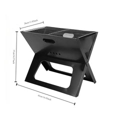 Portable Notebook BBQ Grill – Foldable Charcoal Barbecue Stove for Outdoor Camping & Picnics