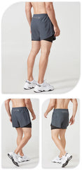 Men's Quick-Dry Double Layer Running Shorts