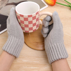 Winter Touchscreen Full-Finger Gloves – Warm Fleece Knit Gloves for Men & Women