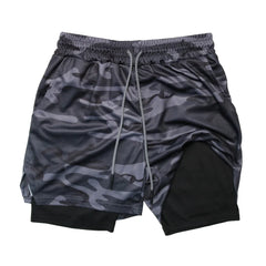 Men’s 2-in-1 Double-Layer Fitness Shorts