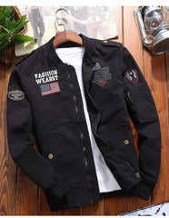 Men’s Outdoor Vintage Cargo Jacket – Embroidered Cotton Windbreaker 2024