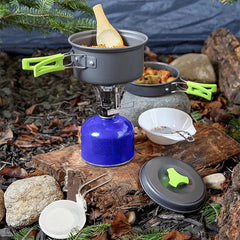 Camping Cookware Set – Portable Backpacker’s Outdoor Cooking Kit with Tableware & Storage Bag