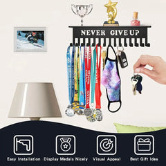 Sports Medal Display Rack – Metal Hanger for Ribbons & Medals
