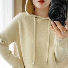 2025 Women’s Knit Hooded Sweater – Warm Autumn/Winter Casual Pullover