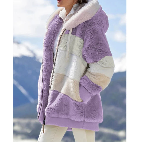 Women’s Oversized Plush Hooded Jacket