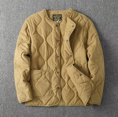 Retro Men's Cotton Jacket – Button-Up Waterproof Workwear Coat for Stylish Layering