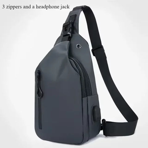 Men’s Anti-Theft USB Crossbody Sling Chest Bag