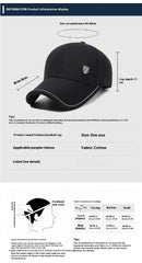Men’s Summer Breathable Baseball Cap – Black Outdoor Sun Hat 56–60cm