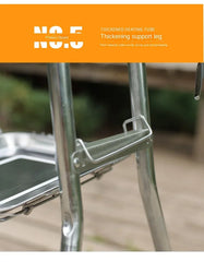 Large Outdoor Stainless Steel Charcoal Grill – Portable Folding BBQ Cooker with Handle, No Installation Needed