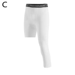 Men’s One-Leg Basketball Compression Tights – Athletic Base Layer Pants