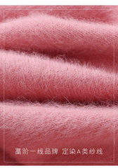 Women’s Mink Cashmere Pullover Sweater – High Collar