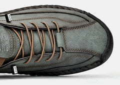 Handmade Men’s Leather Loafers – Breathable Slip-On Casual Moccasins (Plus Size)
