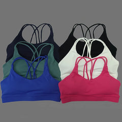 Women’s Sports Bra – Shockproof, Soft, Solid Color