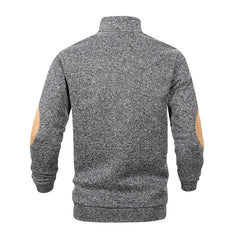 Men’s Henley Stand-Collar Pullover – Casual Long-Sleeve Sweatshirt