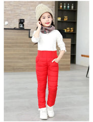 Kids Winter Warm Pants – Cotton-Padded Waterproof Ski Trousers (2–12Y)