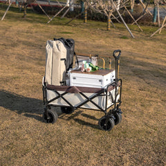 Collapsible Folding Utility Wagon – Heavy-Duty Beach & Camping Cart with Large Capacity