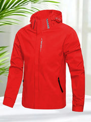 Men’s Waterproof Softshell Windbreaker – Lightweight Jacket with Removable Hood