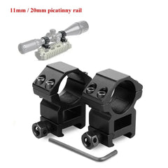 2PCS Scope Mount Rings — 25.4/30mm for 11mm & 20mm Dovetail/Picatinny + Flashlight Mount