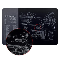 Gun Cleaning Rubber Mat — 3D Firearm Bench Mat / Mouse Pad (AR15 AK47 Glock 1911 etc.)