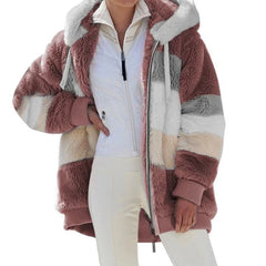 Women’s Oversized Plush Hooded Jacket