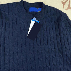 Women’s Autumn Knitted Sweater – Oversized Round Neck Pullover with Embroidered Logo