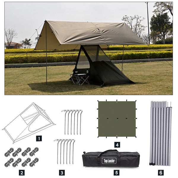 Airy Mesh Ultralight 1-Person Tent – Quick Setup Mosquito-Proof Camping Shelter