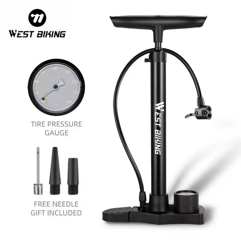 WEST BIKING 160PSI Portable Bike Pump – Presta & Schrader Valve