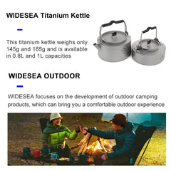 Widesea Titanium Camping Kettle – Lightweight Outdoor Coffee & Tea Pot