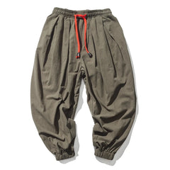 Men’s Oversized Cotton-Linen Harem Pants