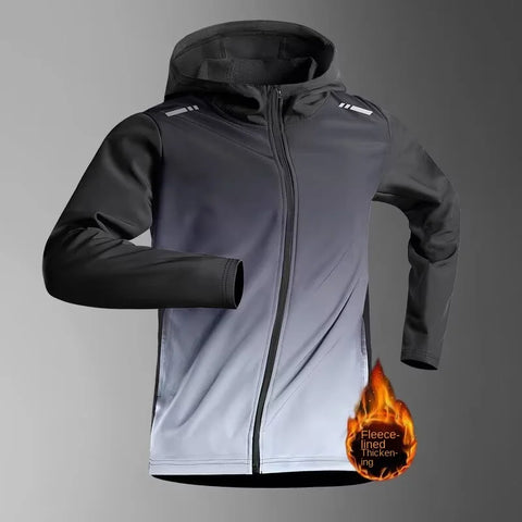 Men’s Autumn Running Jacket – Quick-Dry Sports Windbreaker with Fleece Lining