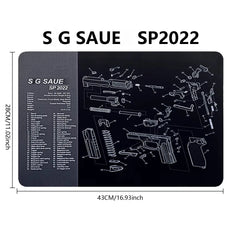 Gun Cleaning Rubber Mat — 3D Firearm Bench Mat / Mouse Pad (AR15 AK47 Glock 1911 etc.)