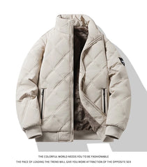 Men’s Stand Collar Windproof Cotton Jacket – Light Business Casual Autumn/Winter Coat