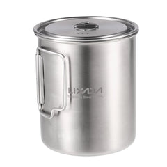 LIXADA 750ml Stainless Steel Camping Mug with Lid & Foldable Handle