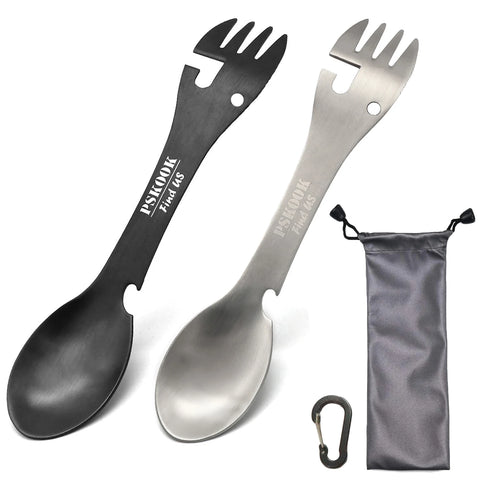 5-in-1 Tactical Spork – Stainless Steel Multi-Tool Camping Utensil