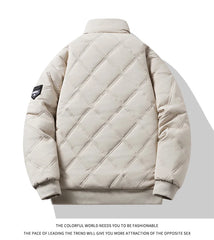 Men’s Stand Collar Windproof Cotton Jacket – Light Business Casual Autumn/Winter Coat