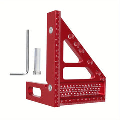 3D Multi-Angle Aluminum Measuring Ruler – 45°/90° Woodworking Square