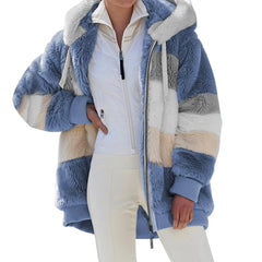Women’s Oversized Plush Hooded Jacket