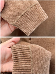 High-Quality Me Half-Zip Sweater – Designer Knit Pullover with Plush Warm Lining & Embroidered Horse Logo