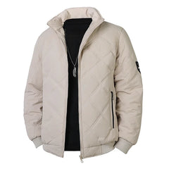 Men’s Thick Warm Winter Parka – Cotton Padded Casual Stand Collar Jacket