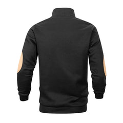 Men’s Henley Stand-Collar Pullover – Casual Long-Sleeve Sweatshirt