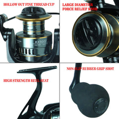 Professional Ultralight Spinning Reel 1000–7000 – 5.2:1 Gear Ratio CNC Metal Spool