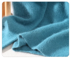 Women’s Mink Cashmere Pullover Sweater – High Collar