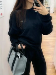 Women’s Classic Letter Sweatshirt – Casual Loose O-Neck Pullover Hoodie